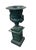Neoclassical Vintage Neoclassical Cast Iron Garden Urn on Wreath Pedestal - Hunter Green For Sale - Image 3 of 12