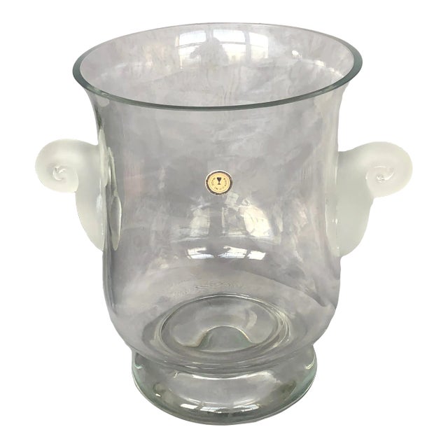 Hand Blown Glass Crystal Ice Bucket For Sale
