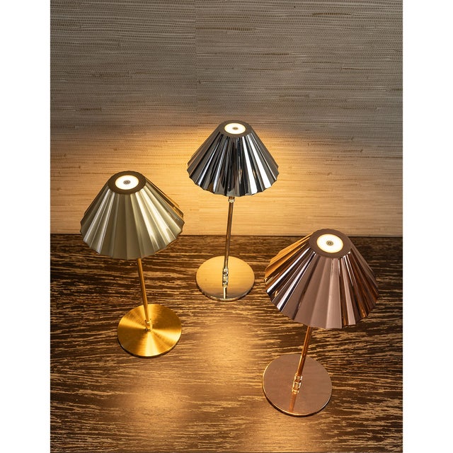 Mid-Century Modern Cabo LED Cordless Lamp, Nickel For Sale - Image 3 of 5