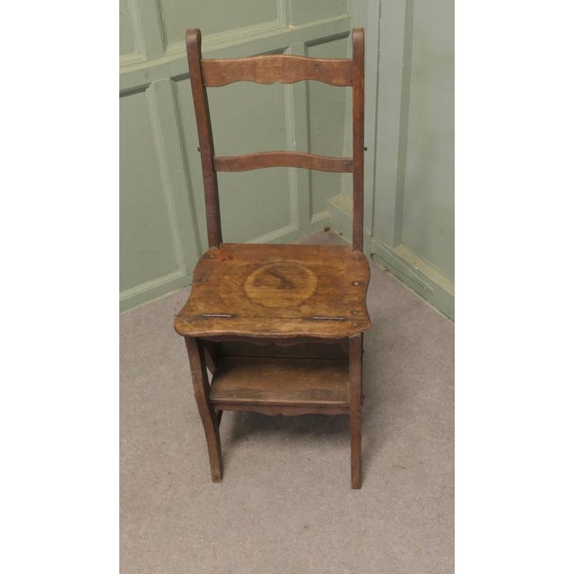 Rustic French Metamorphic Step Chair and Rustic Ladder Steps For Sale - Image 3 of 7