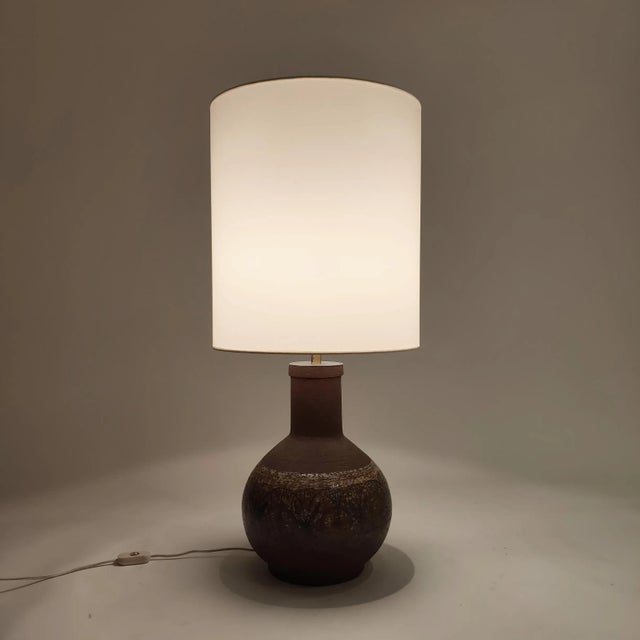 Spanish table or table lamp by ceramist Antonio Salvador Orodea, 1960s. Ceramic and stoneware body with enamelled...