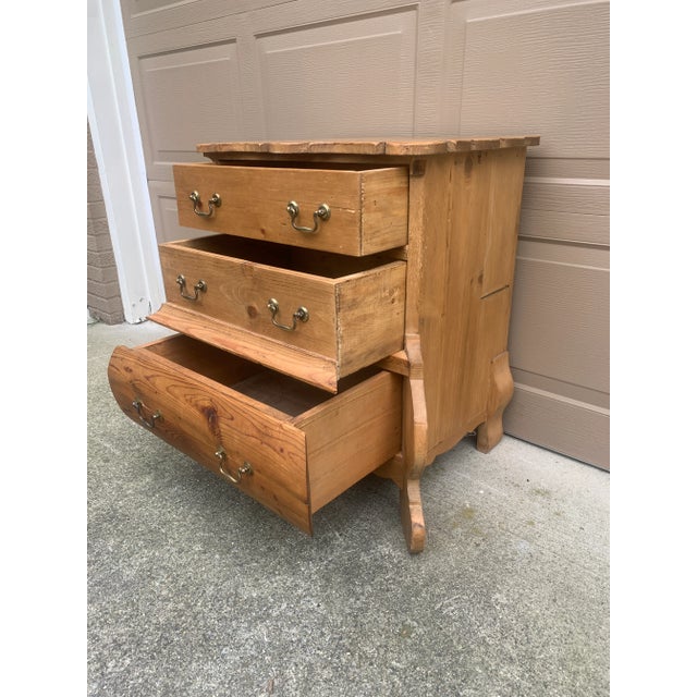 Antique Scandinavian Pine Bombay Chest With Sculptural Silhouette For Sale - Image 9 of 14