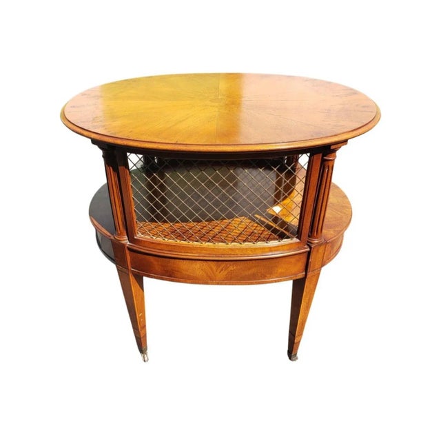 William A. Berkey (American, 1881-1976) for John Widdicomb oval two tiered occasional table, cart table, serving table....