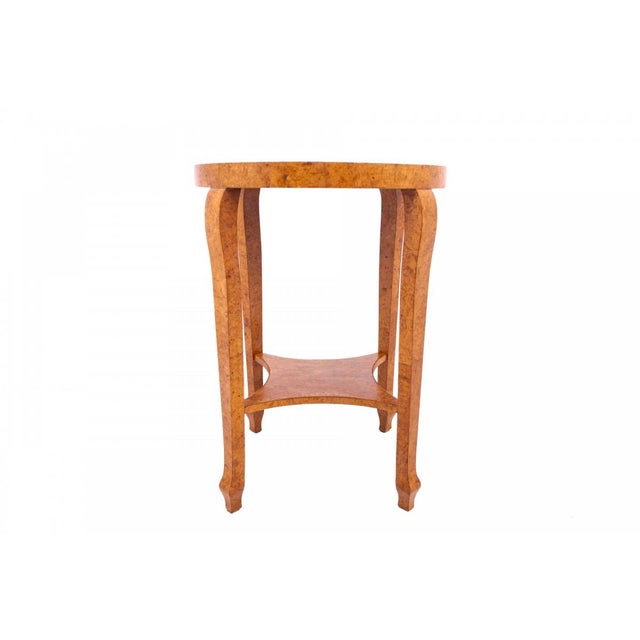 Art Deco side table from the 1940s, Poland. In very good condition after professional renovation. Dimensions: height 81 cm...