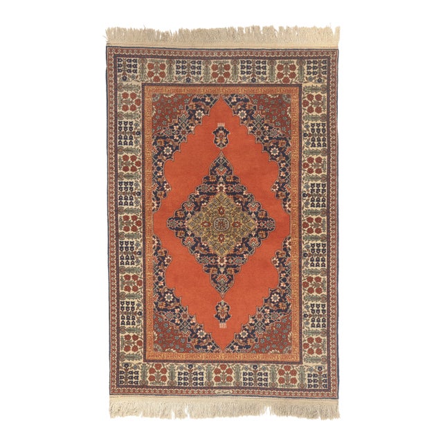 Vintage Romanian Tabriz Rug, 04'01 X 06'00 For Sale