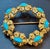 2020s 3 Carat Sleeping Beauty Turquoise Circular Pin in 18 Kt Yellow Gold , Estate For Sale - Image 5 of 8