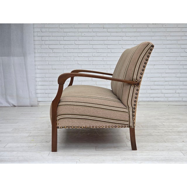 Danish Two-Seater Sofa in Beige Furniture Wool Fabric, 1950s For Sale - Image 13 of 18