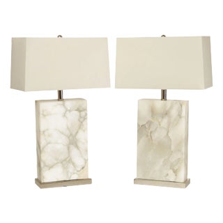 Arteriors Pair of 'Carson' Marble Table Lamps For Sale
