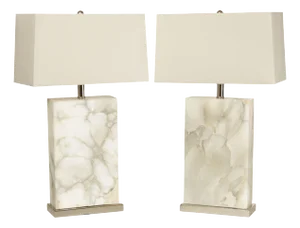 Arteriors Pair of 'Carson' Marble Table Lamps