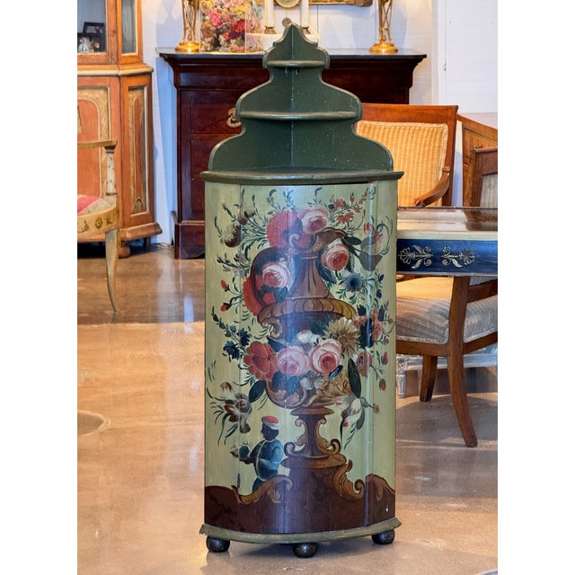 Traditional Pair of 19th Century Painted Corner Cupboards For Sale - Image 3 of 10