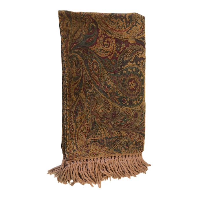 Traditional Paisley Chenille Throw Chairish