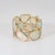 Opal Diamond Wide Band Ring Sz 6.5 18k Yellow Gold Mosaic Statement Jewelry For Sale - Image 4 of 5