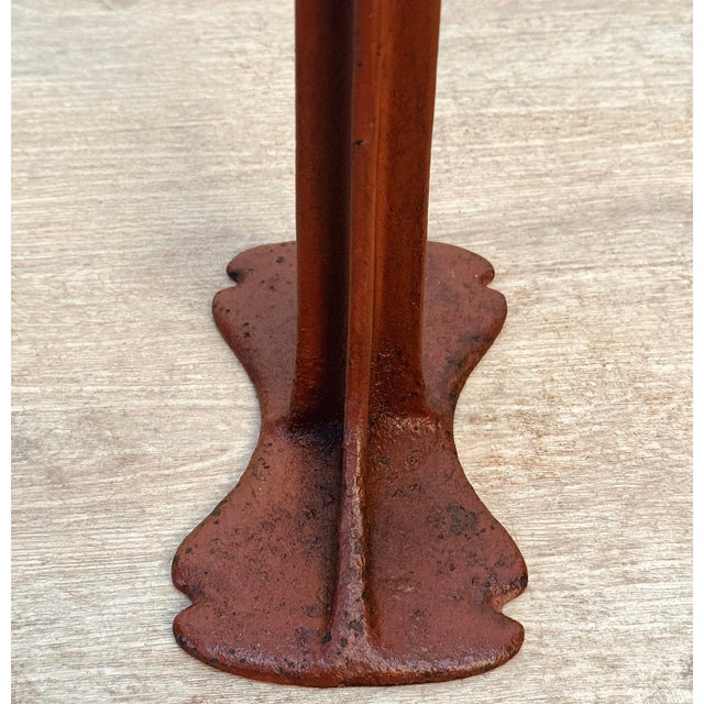 Metal Antique 25" Traditional Cobblers Red Cast Iron Shoe Anvil Stand For Sale - Image 7 of 8