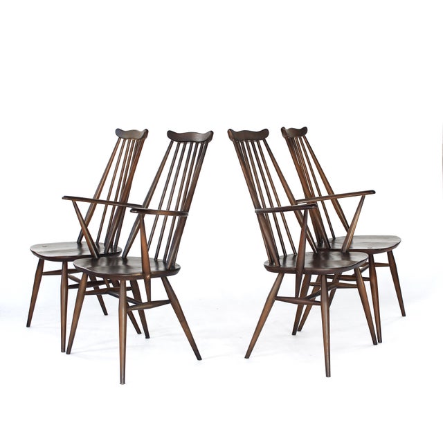 Mid Century Early Ercol Goldsmith Windsor Dining Chairs Set of 4