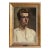 Captivating Portrait of a Man in a White Shirt, Vintage Original Oil Painting, C. 1930s For Sale
