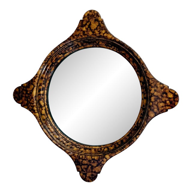 Faux Tortoise Accent Mirror by LaBarge For Sale
