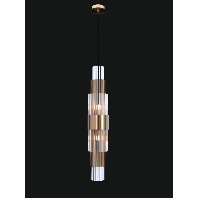 Gold Collection Spiga Chandelier in Metal and Glass by Jago For Sale - Image 8 of 15