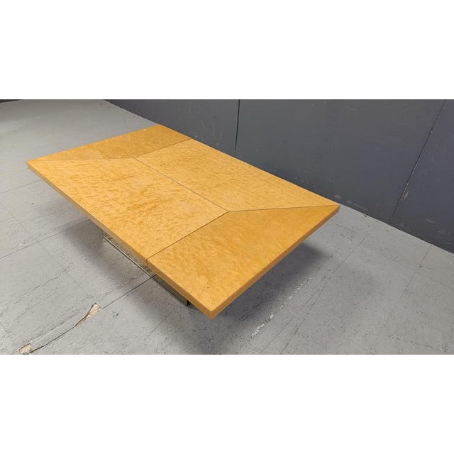 Brown Vintage Ash Coffee Table attributed to Paul Michel, 1970s For Sale - Image 8 of 18