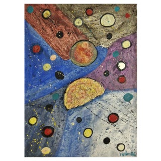 Domingo Millan, Composition, 1986, Mixed Media on Paper For Sale