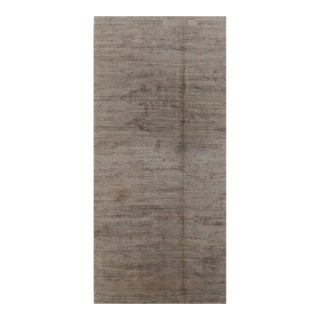 Rug & Kilim’s Modern Textural Rug in Neutral Taupe and Gray Tone-on-Tone -11x24 For Sale