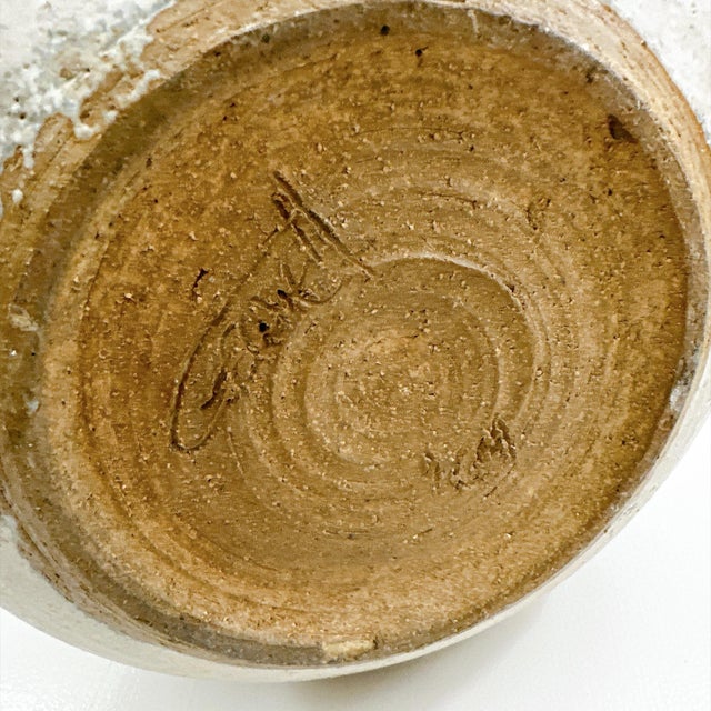 Vintage Studio Pottery Lidded Canister Signed Handmade Stoneware Rustic Wabi Sabi For Sale - Image 11 of 12