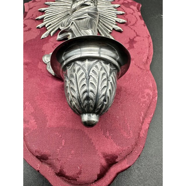 Early 19th Century Stoup Depicting the Madonna in 925 Sterling Silver For Sale - Image 5 of 11