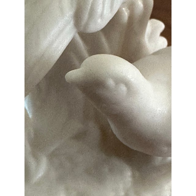 White Vintage Mid 20th Century White Bisque Porcelain Pheasants Figurine For Sale - Image 8 of 9