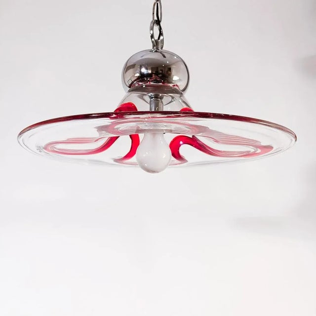1980s Italian Postmodern Murano Glass Pendant Lamp from Seguso Vetri d'Arte, 1980s For Sale - Image 5 of 13