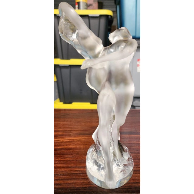 Lalique Lalique Vintage Fine French Crystal Figural Group of Two Dancing Female Nudes For Sale - Image 4 of 13