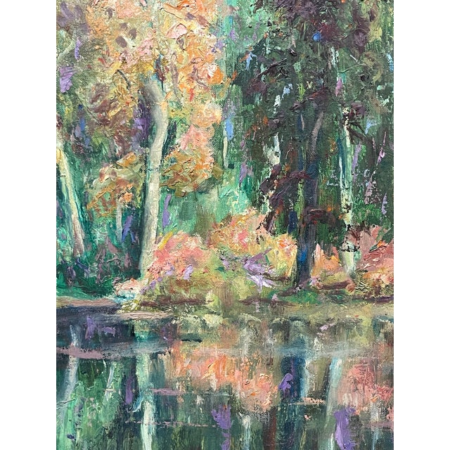 Impressionist A Lake Reflection by Walter Alexander Bailey For Sale - Image 3 of 5