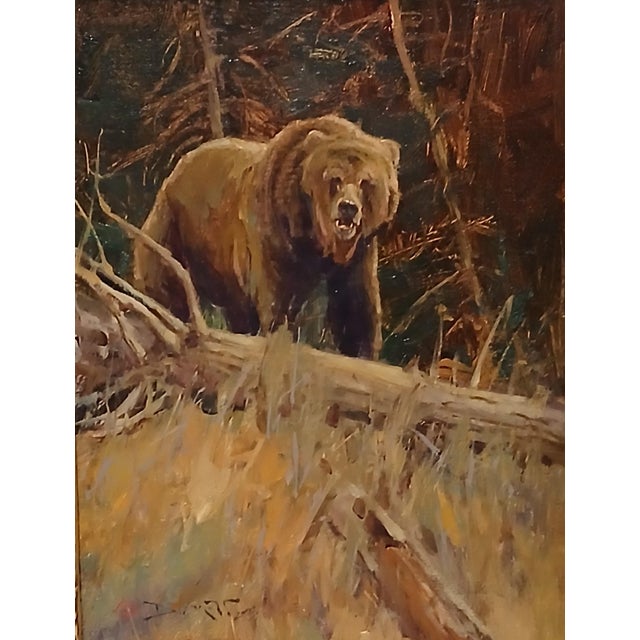 John DeMott, Signed & Framed Oil Painting "On the Alert" For Sale - Image 4 of 5