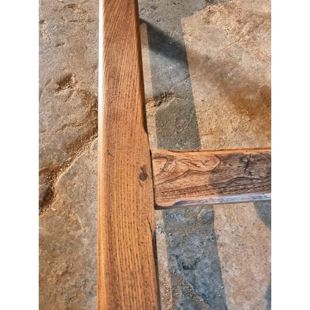 French Farmhouse Oak and Elm Dining Table with Turned Legs, 1920s For Sale - Image 16 of 17