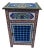 Moroccan Hand Painted Wooden Nightstand, Musharabi Blue For Sale