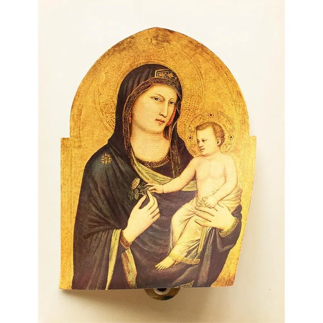 1956 After Giotto "Madonna and Child", Vintage Full-Color Print For Sale - Image 4 of 7