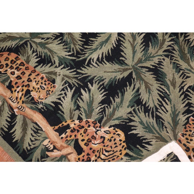 Mid 20th Century Wild Vietnamese Cheetah Hooked Rug For Sale - Image 5 of 6