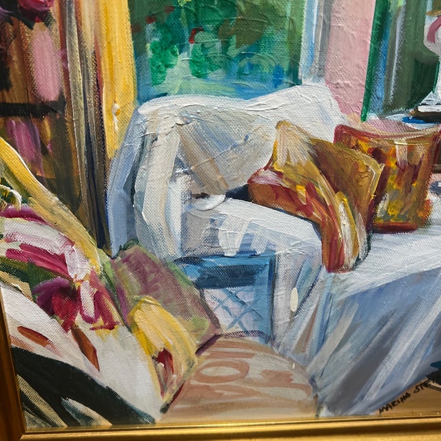 1990s Oil on Canvas American School Impressionist Signed Framed Depicting Old Interior For Sale In Washington DC - Image 6 of 9