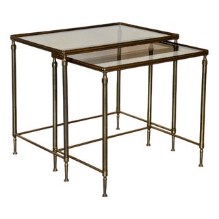 Vintage Brass Nesting Tables, 1970s, Set of 2 For Sale