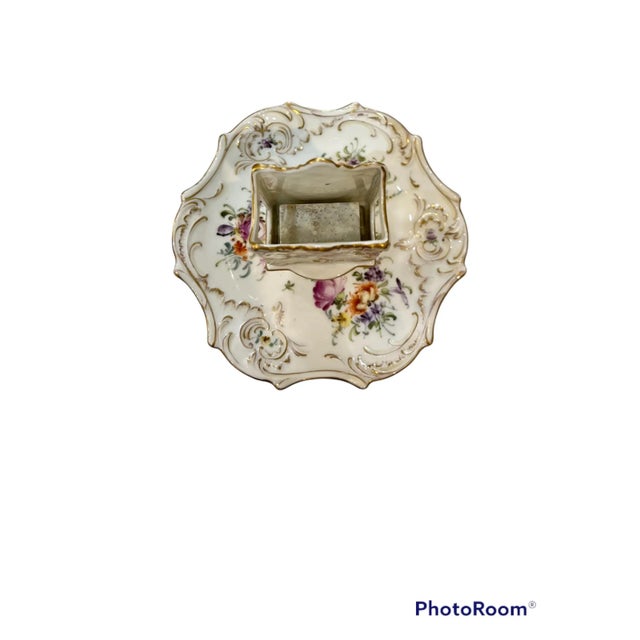 1960s Vintage French Floral Decorated Porcelain Matchbox Holder For Sale - Image 5 of 7