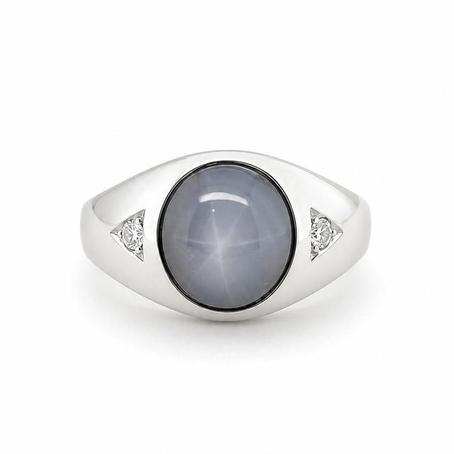 Modern Late 20th Century 14Star Sapphire Ring, Size 8.5 For Sale - Image 3 of 4