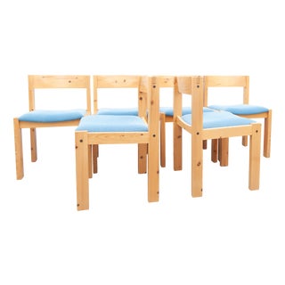 Vintage Danish Dining Chairs in Pine, Set of 6 For Sale