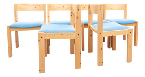 Vintage Danish Dining Chairs in Pine, Set of 6