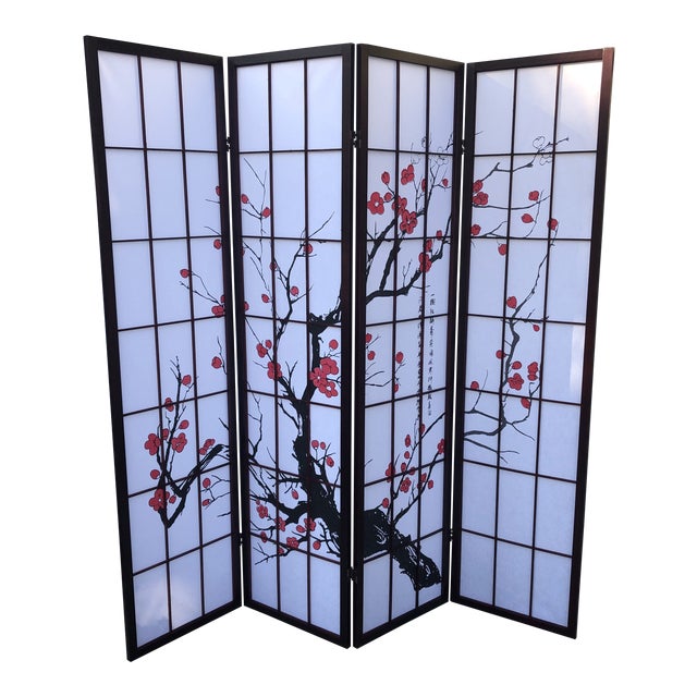 Asian Cherry Blossoms Folding Screen Room Divider** Chairish