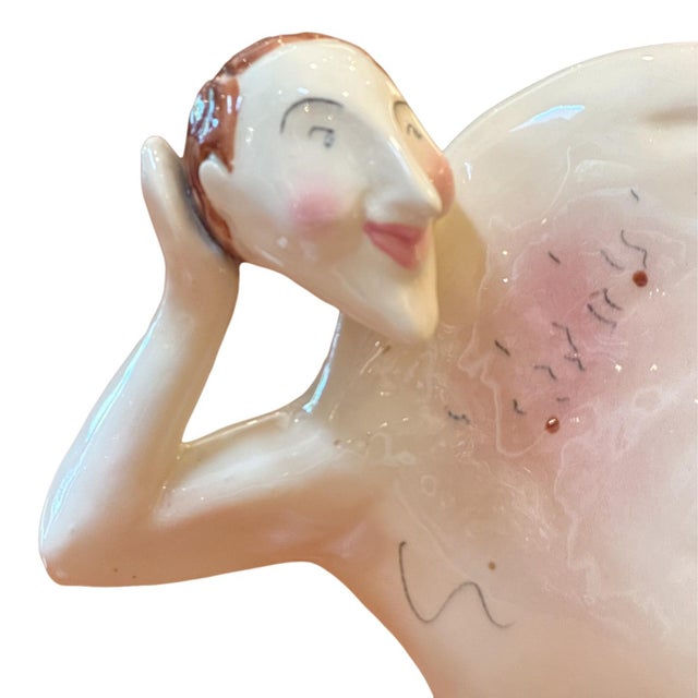 Beige 1990s Signed Steven McGovern Whimsical Figurative Pottery Teapot For Sale - Image 8 of 9