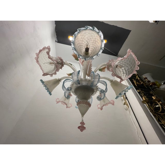 Large Venetian Murano Glass Chandelier, 1960s For Sale - Image 11 of 14