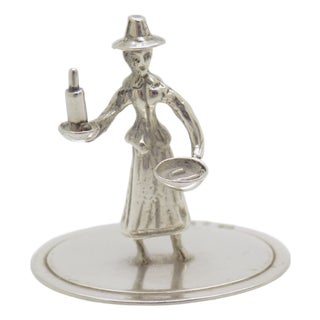Vintage Dutch Handmade Silver Quaker Figurine, 1978 For Sale