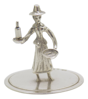 Vintage Dutch Handmade Silver Quaker Figurine, 1978