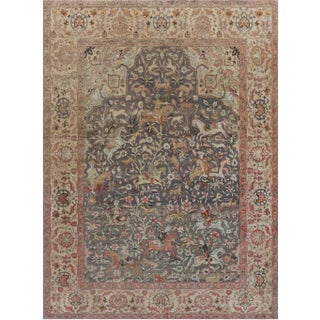Doris Leslie Blau Antique Turkish Hereke Hunting Rug For Sale