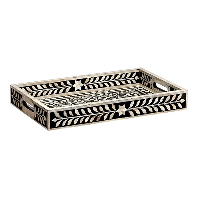 Imperial Beauty Decorative Tray in Black & White, Large Chairish