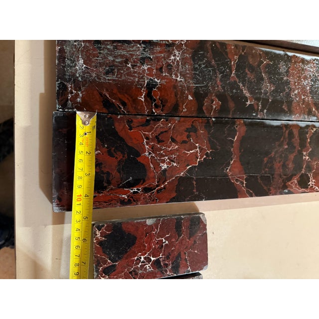 Red Antique Neoclassical Marble Fireplace Mantel Surround c.1818 Red & Black Stone Architectural Salvage For Sale - Image 8 of 17