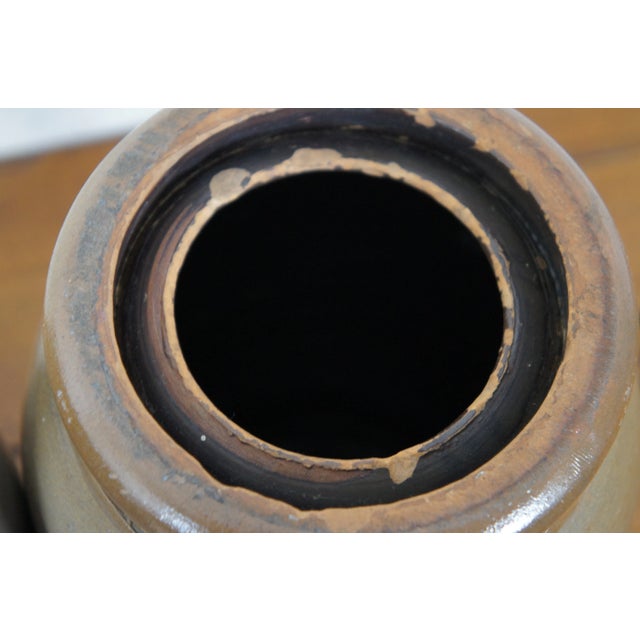 Antique Ap Donaghho Salt Glaze Cobalt Stoneware Crocks Canning Jars- Set of 2 For Sale - Image 9 of 12